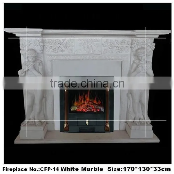 Natural Carved Marble Indoor Used Fireplace Mantel