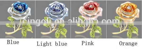 2015 Hottest Purple Red Charmpagne Rose Flower Pin Brooch photo-5