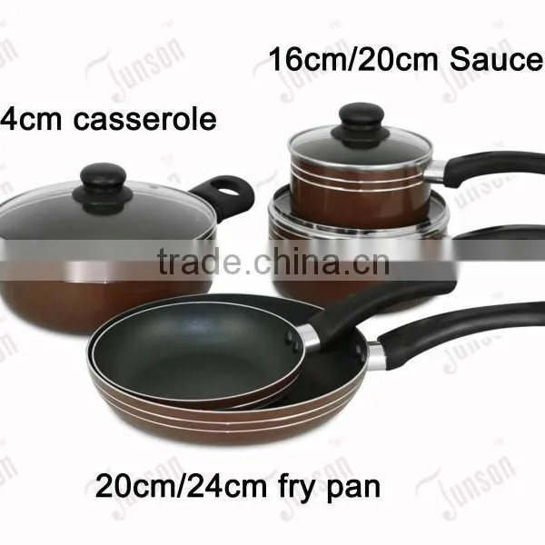 6Pcs Non-stick Coating Cookware Sets/Spiral Bottom Cookware Set With Color Box Packing photo-2