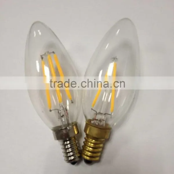 2015 ETL CE LED FILAMENT CANDLE LIGHT LED BULB E12S 2W 4W FULL SILICON GLASS 110V photo-2