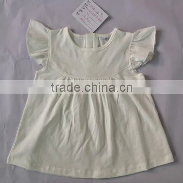 Personalized Kids Girls t Shirt Wholesale Ruffle Sleeves Cut t Shirt Kids photo-5
