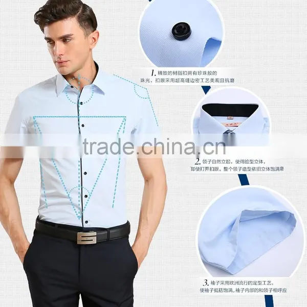the Latest Fashion no Pocket Short Sleeve Mens Shirt 2016 photo-5
