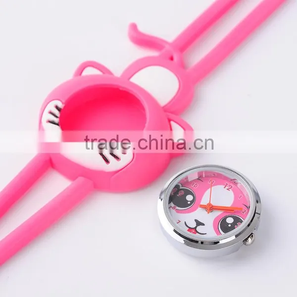Silicone Bright Color Lying Prone Cat Kid's Summer Wristwatches With CE photo-4
