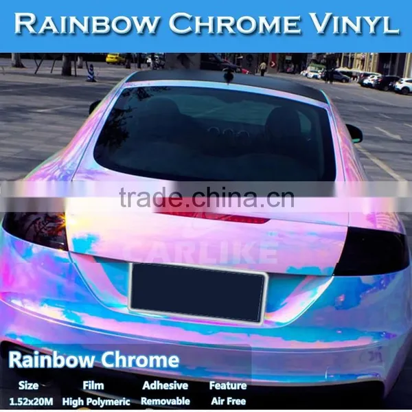 CARLIKE Colorful Chrome Car Wrapping Rainbow Holographic Foil photo-3
