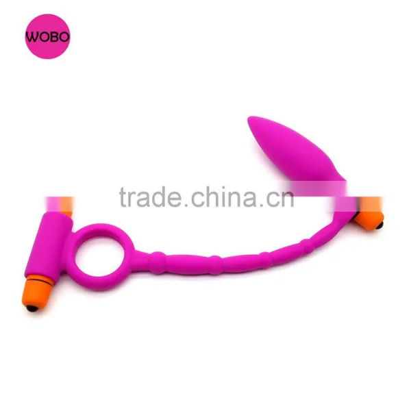 Silicone Anal Plug With Cock Ring Boys Sex Toys E016 photo-6