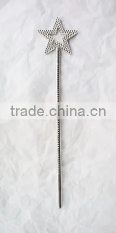 7.5cm Wide X 35cm High Silver Star Plastic Scepter Bride Costume Party Princess Star Scepter Fairy Magic Wand