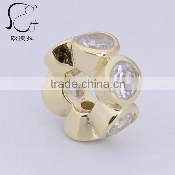 Pave Diamond Round Silver Multi Sapphire Spacer Bead Finding photo-4