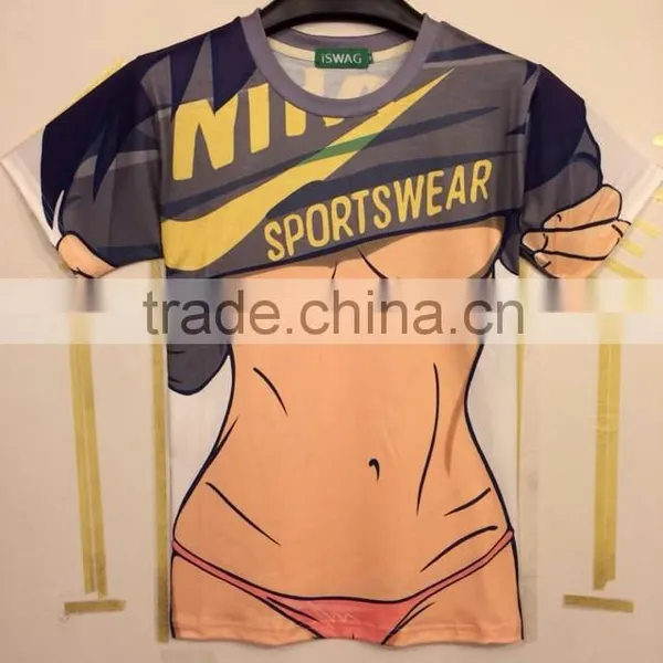 3D Digital Printing Fashion Casual Short-sleeved T-shirt photo-3