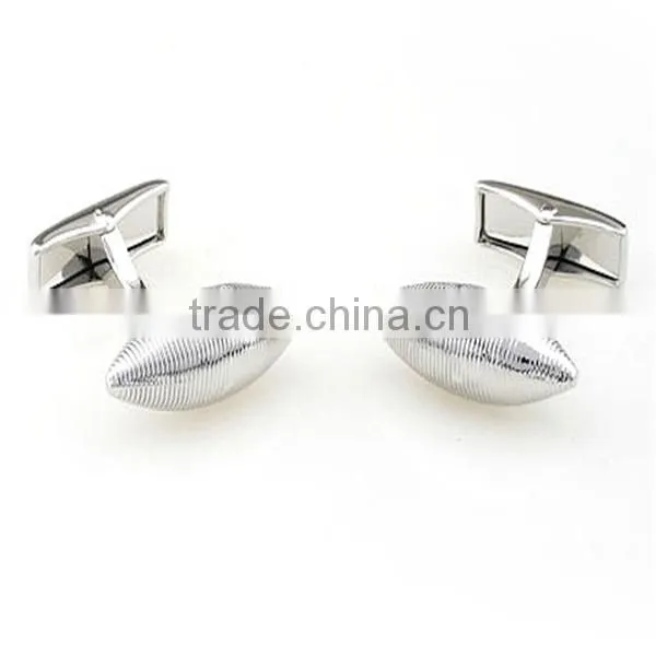 Rhodium Plated Cufflinks, Rugby Ball Cuff Links, Oval Cufflinks