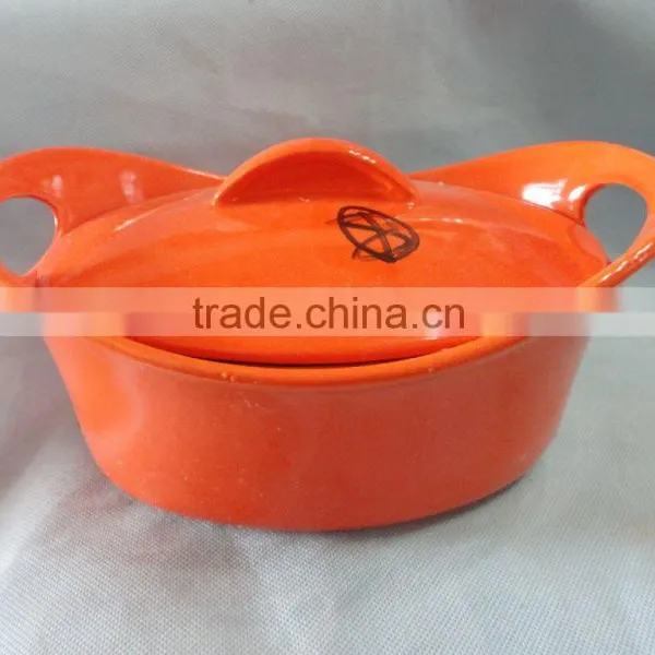 YT Orange Stock Ceramic Soup Plate