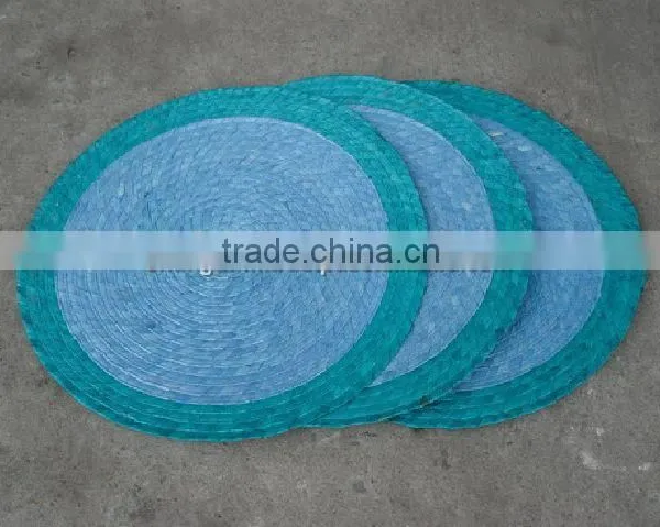 Colorful Round Bamboo Woven Placemat