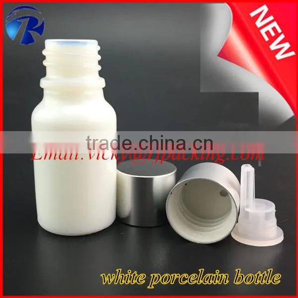 Round White Jade Glass Bottle,white Porcelain / Ceramic Whiteware Essential Oil Glass Bottle photo-2