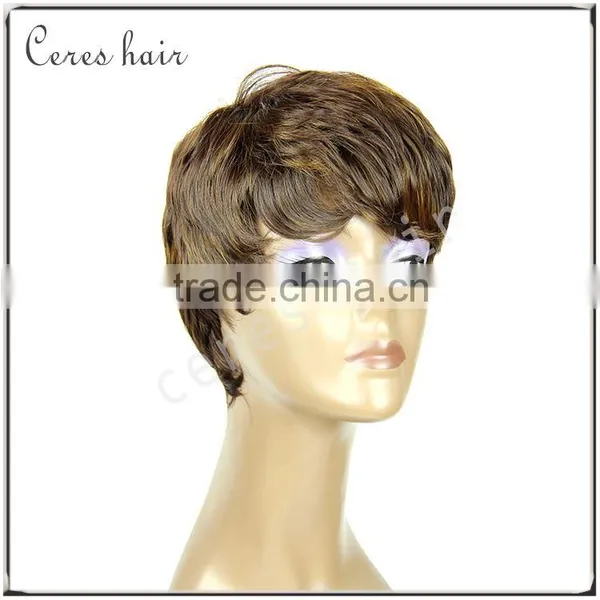 Premium Ombre Human Hair Wig Silk Top Lace Front Wig Short Human Hair Wig for Boss Wig photo-2