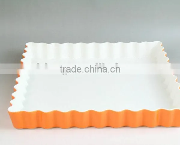Bakeware Colorful Glazed Corrugated Ceramic Square Plate photo-6