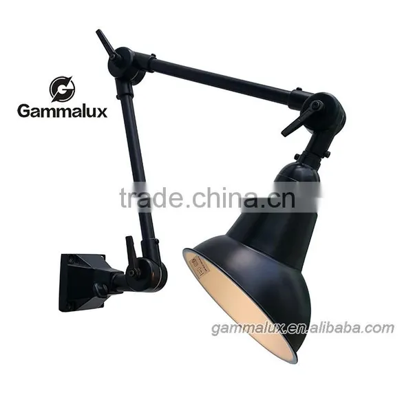 Foldable Vintage Style Enamel Wall Lamp - Black Quality Choice