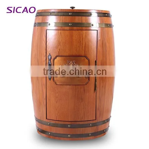 China High Quality Solid Oak Wooden Wine Barrel Furniture 18 Bottles photo-3
