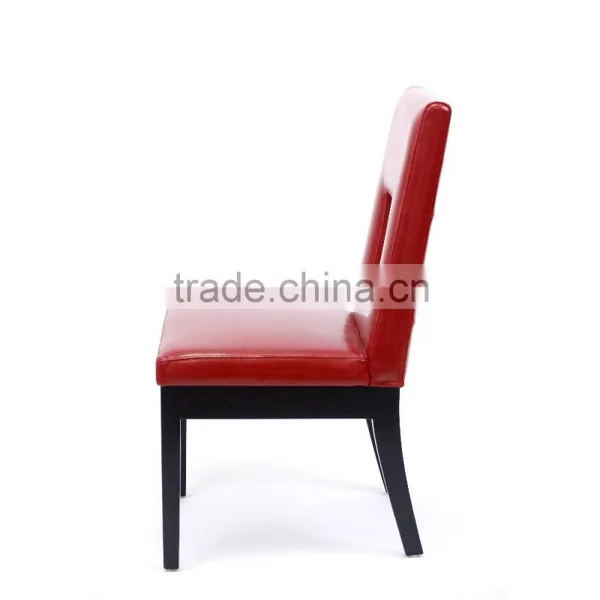 New Design Faux Office Work Oak High Back Wooden Chair With Leather Red Bar Seat photo-3