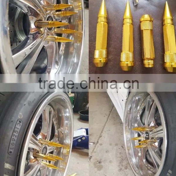 New 326 Alloy Aluminum 90MM Wheel Lug Nuts With Spikes Extended Tuner Wheels Rims Spikes Lug Nuts photo-4