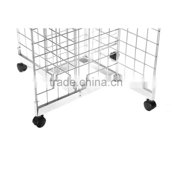 High Quality Chrome Four Way Gridwall Mesh Stand photo-3