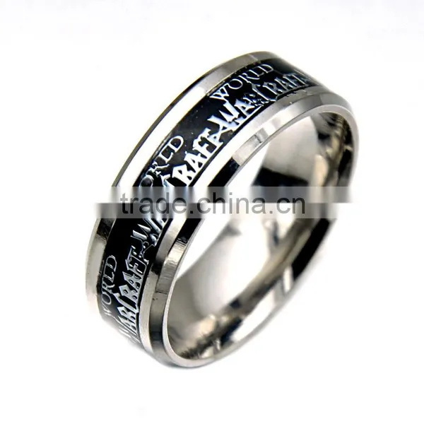 Factory Cheap Stainless Steel Sticker Ring Punk Wide Wedding Band for Men Jewelry photo-3