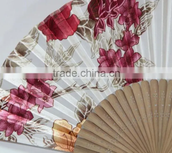Party Gift Bamboo Silk Fan Craft Fan Lady Hand Fan photo-2