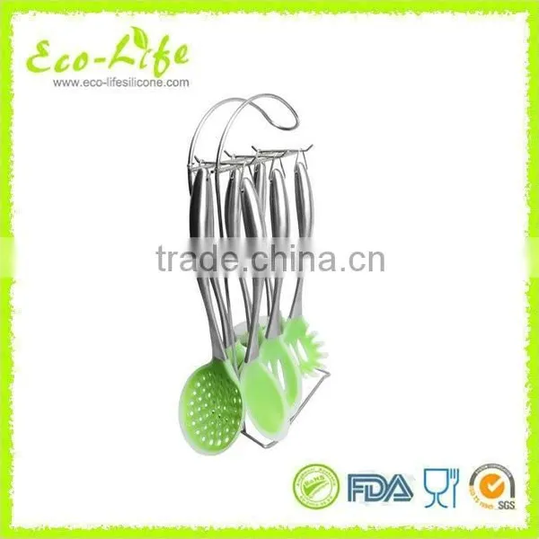 Set of 7 Silicone Cooking Tool Set With Stainless Steel Handle, Kitchen Utensils Kitchenware photo-3