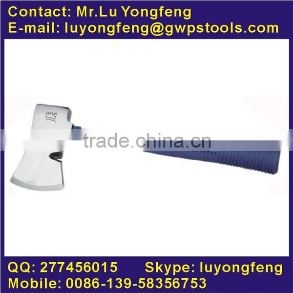 Multi-purpose axe with finely polished steel tubular handle