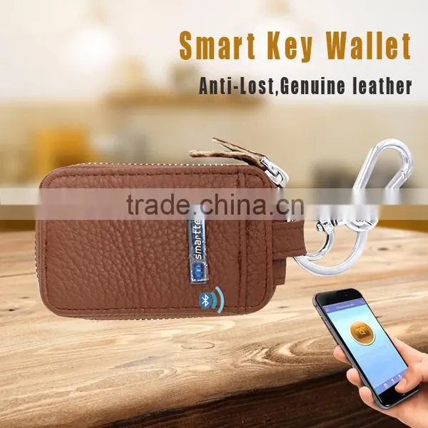 Security Fashion Small Male Leather Purse With Bluetooth photo-2