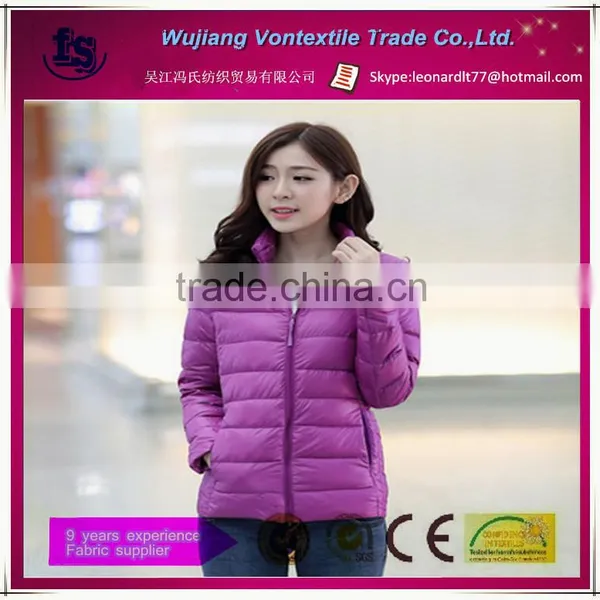 [Factory Price] Oil Calendering 400T Nylon Fabric /soft Bright Nylon Fabric With Waterproof, Downproof for Down Jacket