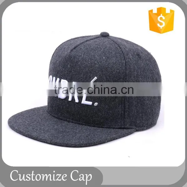 Cotton 6 Panel Black Printed Logo Flat Suede Snapback Caps photo-2