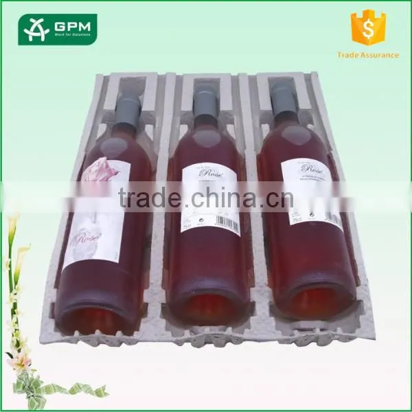 Hot Sale Mouled Pulp Eco-Friendly Paper Pulp Wine Tray , Beer Red Wine Tray Package photo-3