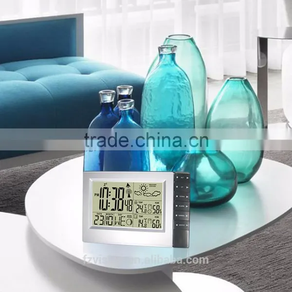 Radio Controlled Weather Station Clock With 2 Transmitter, Weather Station Wifi for Weather Forcast photo-5