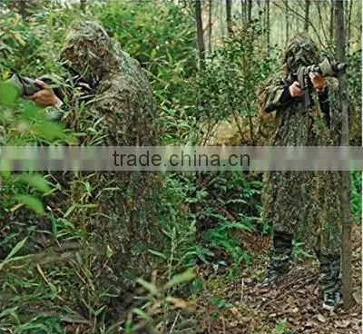 Woodland Camouflage Ghillie Poncho for Hunting Wargames or Other Outdoor Activities photo-4