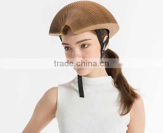Cheap Rain Resistant Kraft Flexible Paper Folding Helmet photo-3