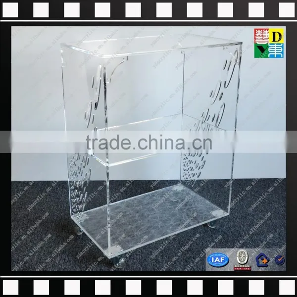 Clear Acrylic Serving Cart Glass Moving Trolley From Shenzhen Yidong photo-5