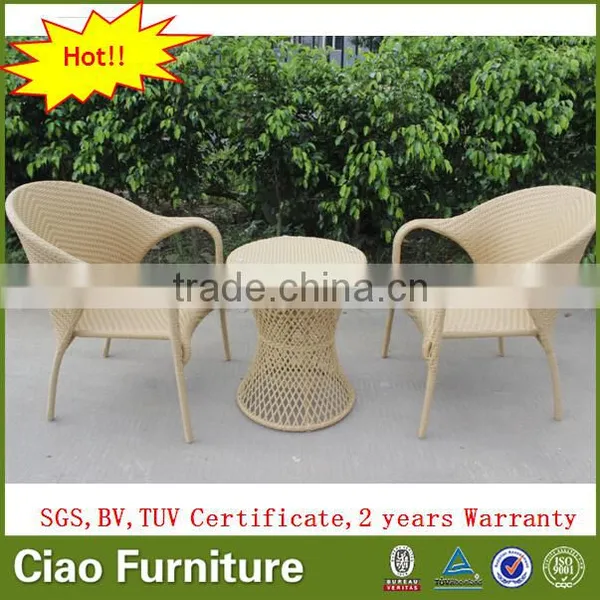Balcony Furniture Coffee Shop Beige Table Set photo-2