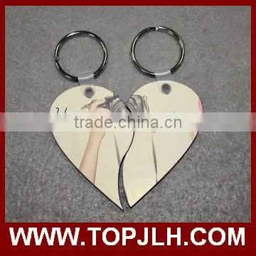 Heat Press Printing MDF Pendant Keychain Couple Lover Key Ring photo-2