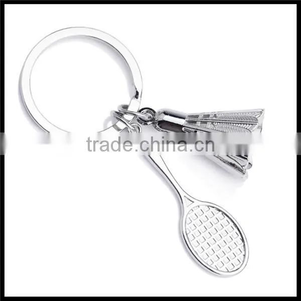 Personalized Metal Badminton Racket Sports Keychains Manufacturer