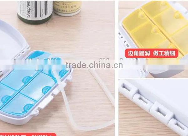 Colorful Plastic RECTANGLE Portable Travelling Mini Pill Box 6 Day photo-4