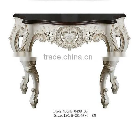 French Style Living Room Furniture Console Desk With Marble Top photo-4
