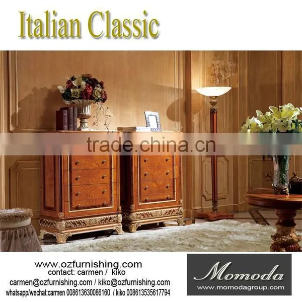 YB62 Luxury Antique Solid Wood Italian Style Night Stand Bed Side Table for Bedroom Furniture photo-6