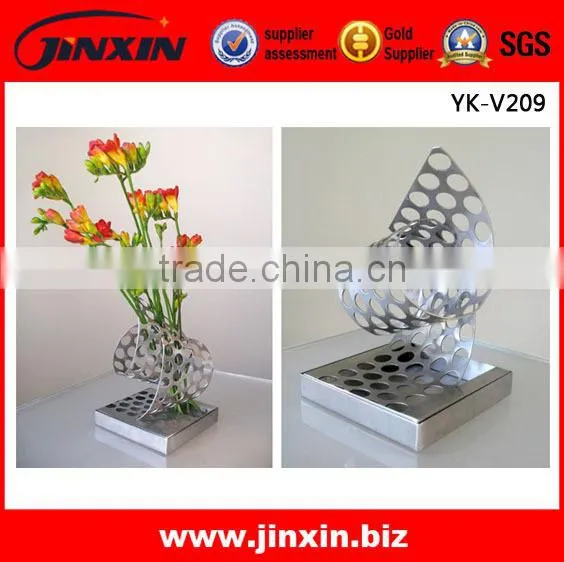 Modern Stainless Steel Large Decorative Vases for Floor photo-2
