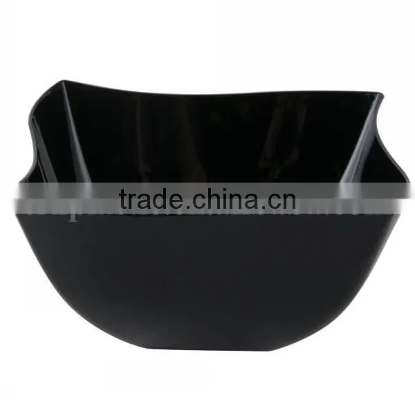 FOOD GRADE Plastic Wavy 8 oz Black Square Bowl for Sale,OEM Plastic Wavy Black Square Lunch Bowl 8 oz for Sale photo-3