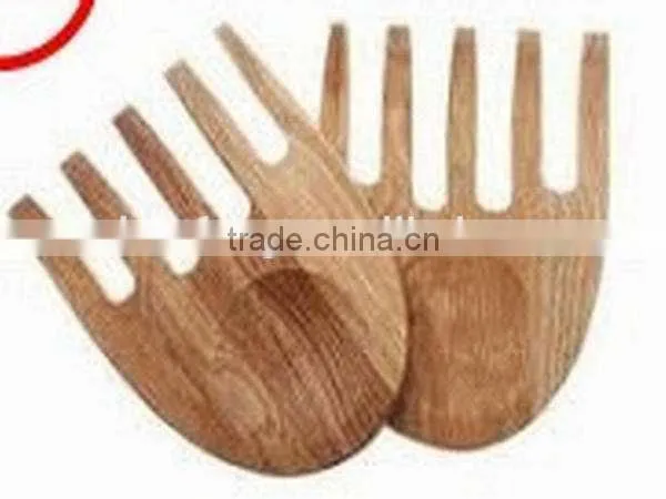 2015 hot selling kitchen bamboo salad hand