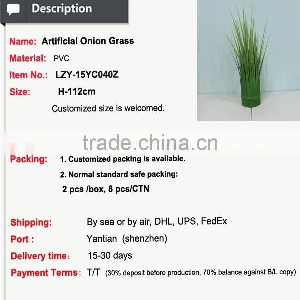 High Quality Plastic Artificial Bundle Fake Onion Grass for Home Decoration photo-2