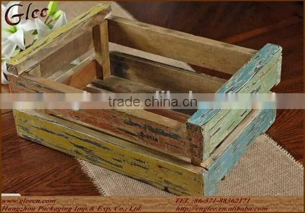 Colored Milk Wooden Crate Multi Color 12in x 17in photo-3