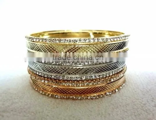 Designer Bangle Sets in Three Tones- Silver,Gold,Copper photo-3
