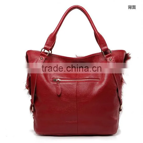 Fox Fur Ladies Fashion Genuine Leather Handbags photo-2