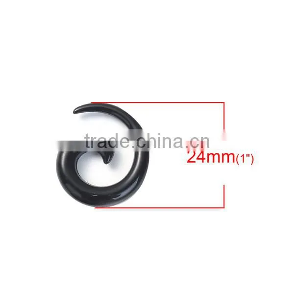 3mm Acrylic Ear Stretcher Expander Spiral Black Ear Expander Ear Plug photo-2
