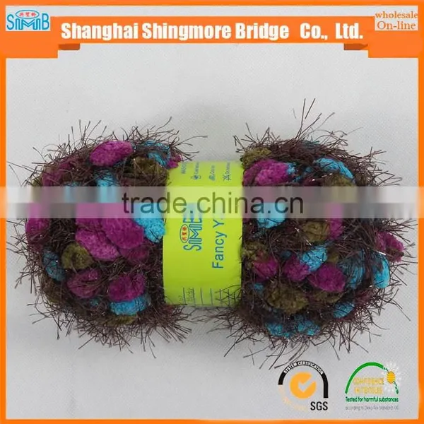 China Textile Factory Direct Wholesale 100% Polyester Spun Dyed Yarn Hand Knitting Velvet Twist Feather Yarn in Low Price photo-3